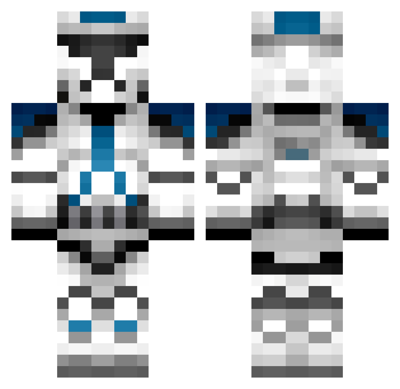 Democracy Minecraft skin, front and back view