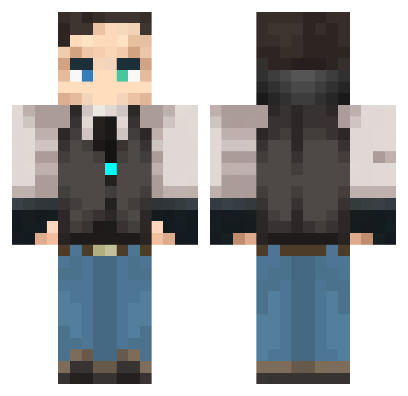 hyndu Minecraft skin, front and back view