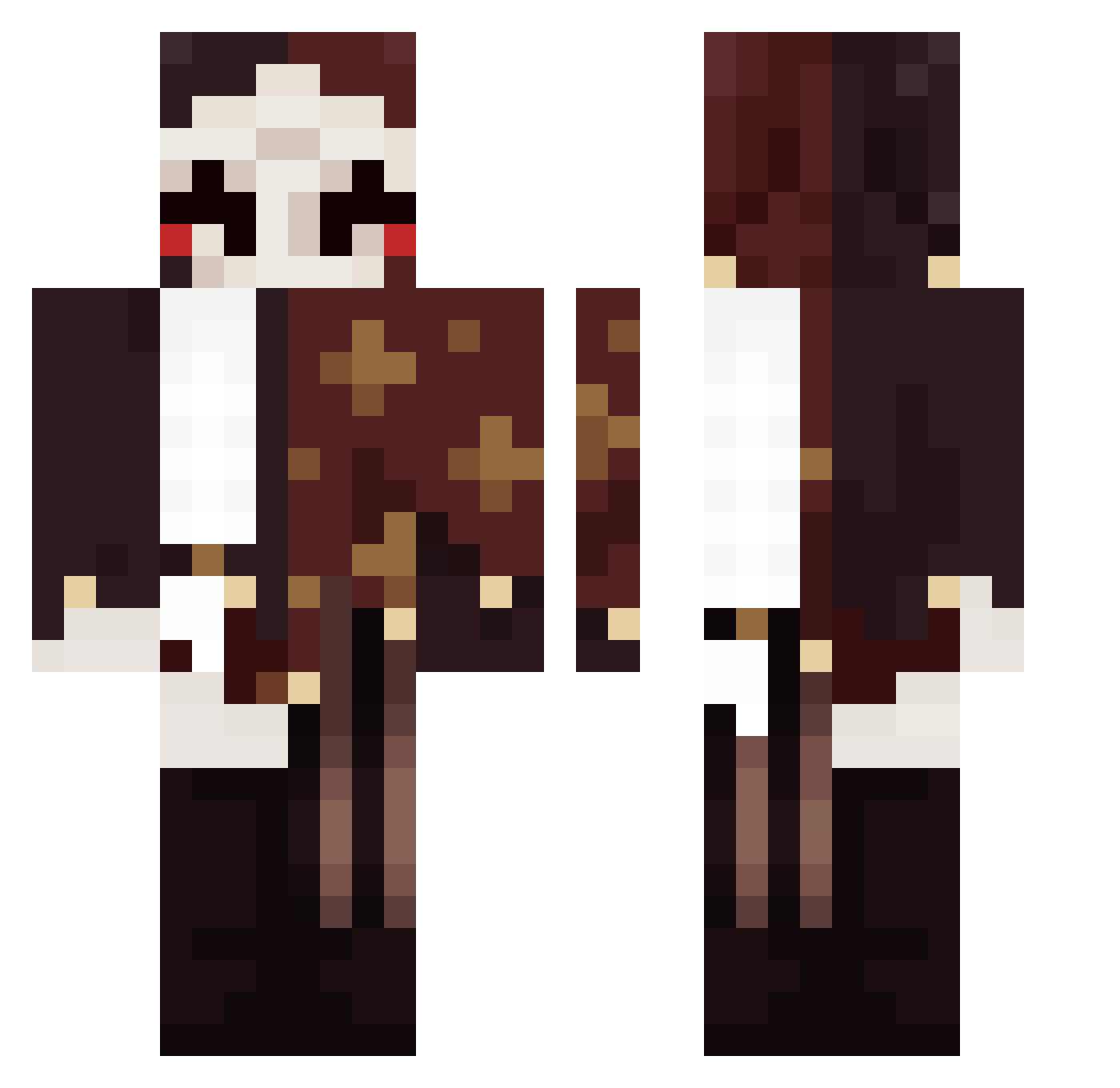 MINSKHOTEL Minecraft skin, front and back view