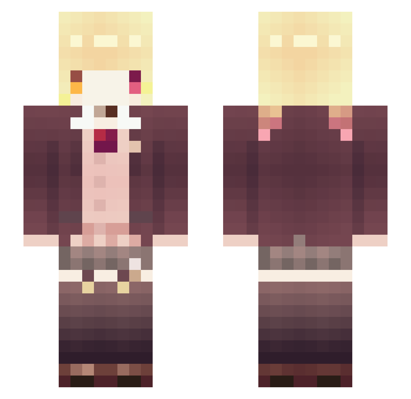 Attimaq Minecraft skin, front and back view