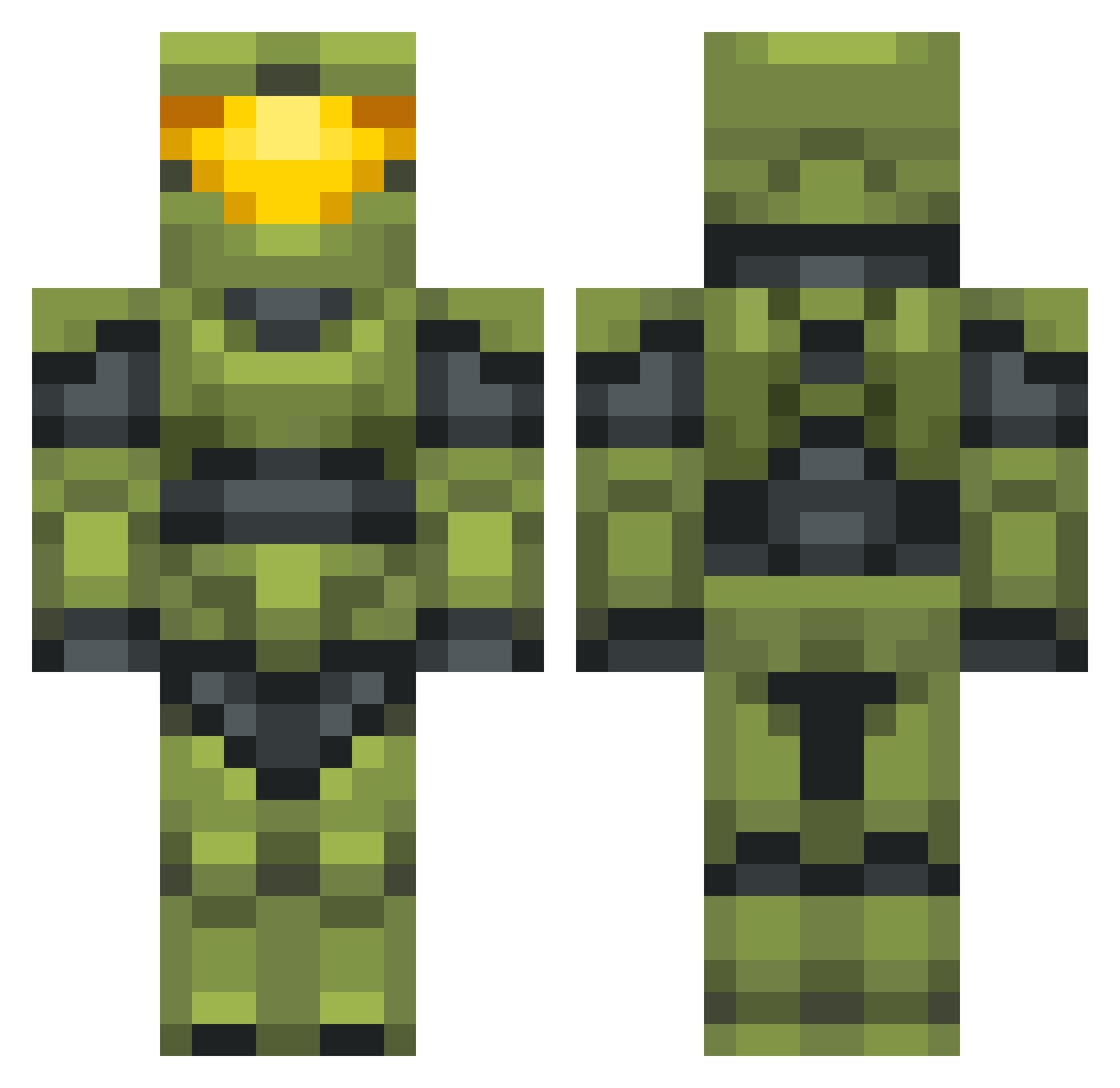 Fyvecents Minecraft skin, front and back view