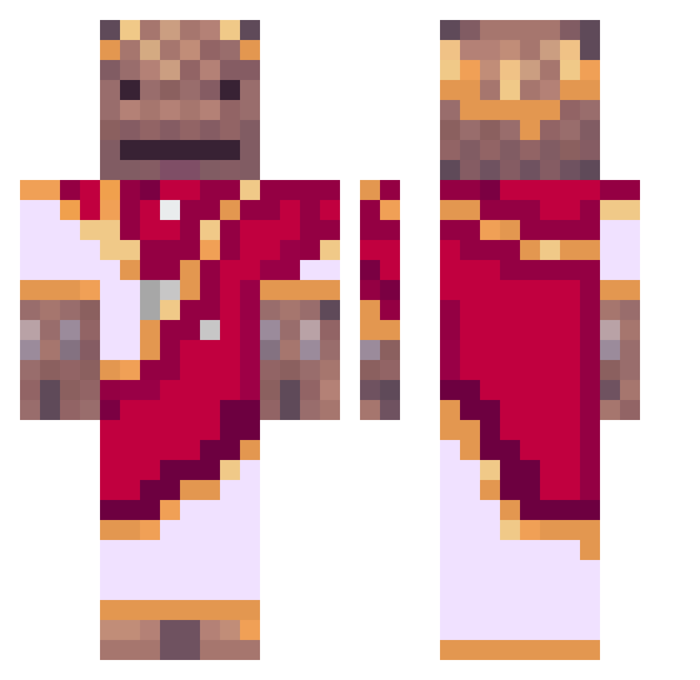 EpicPickleRick Minecraft skin, front and back view