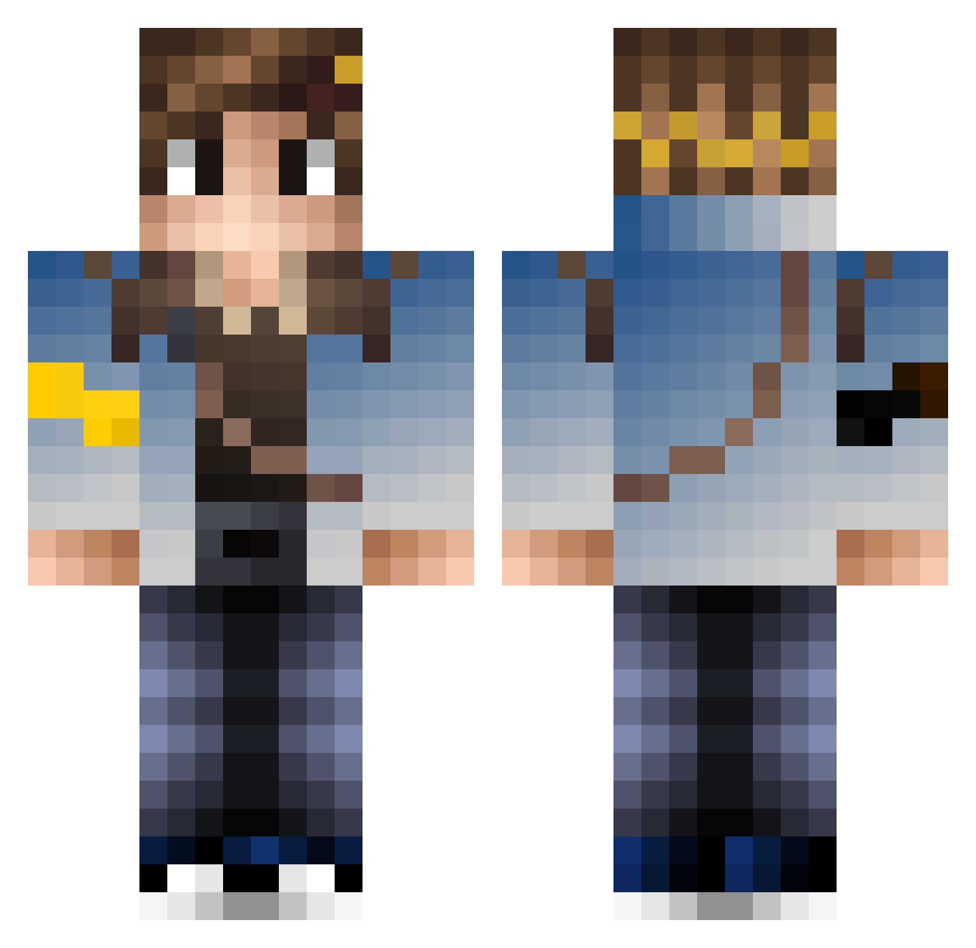 PrinceSynix Minecraft skin, front and back view