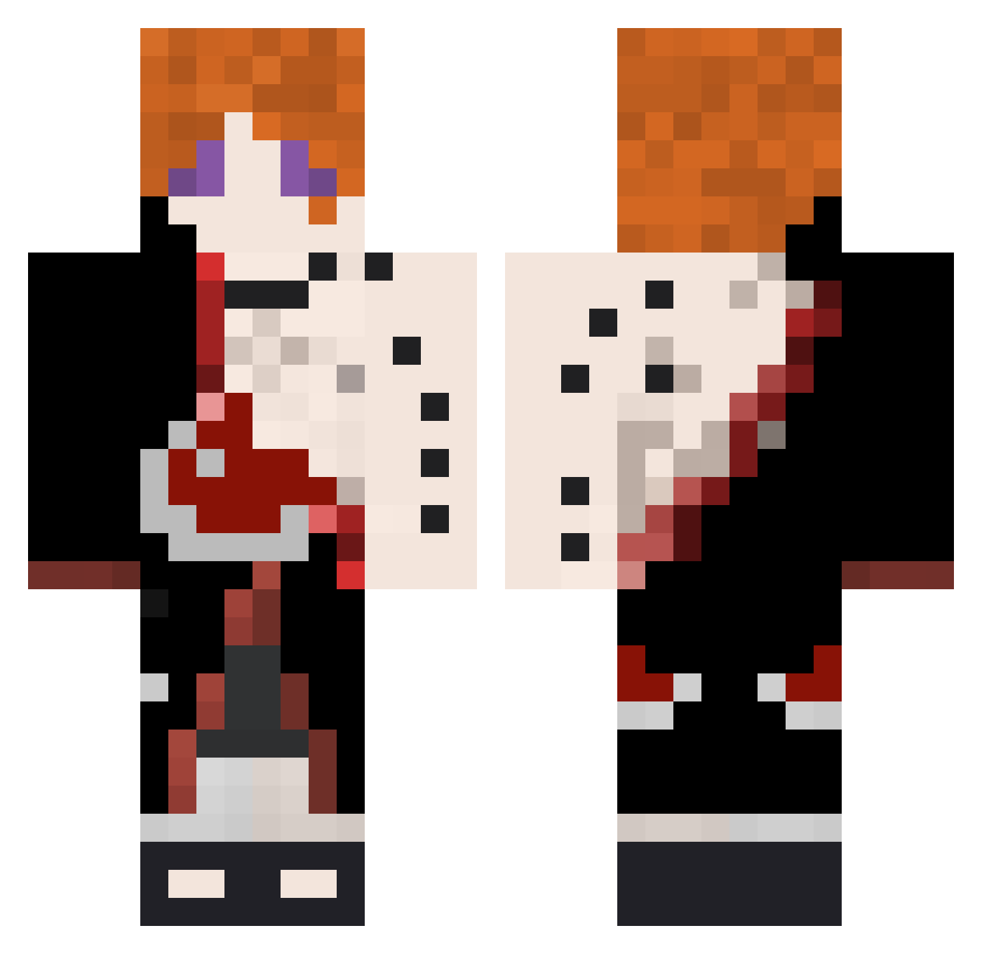 EnvyDrake Minecraft skin, front and back view