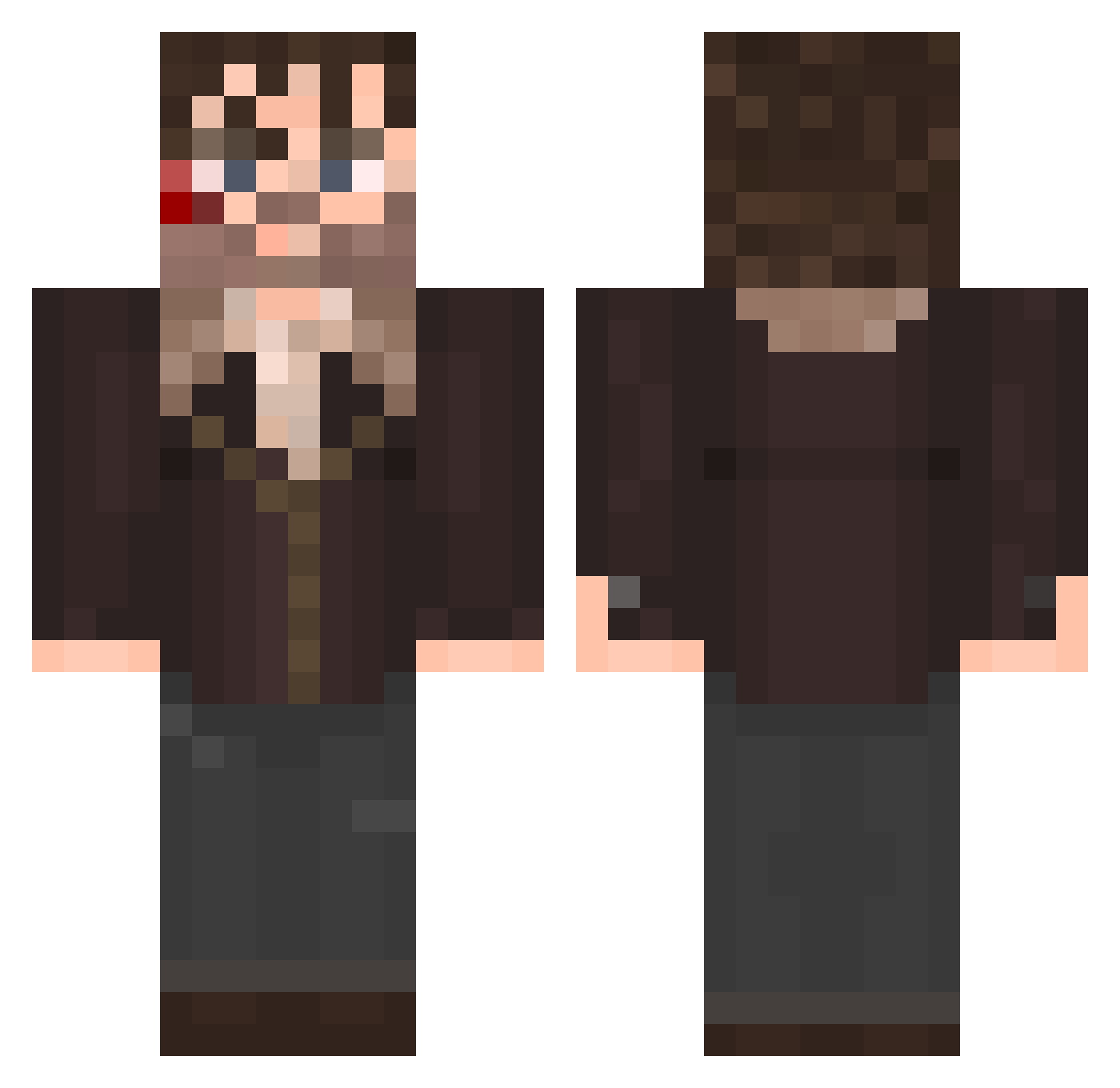 KyleGrimes Minecraft skin, front and back view