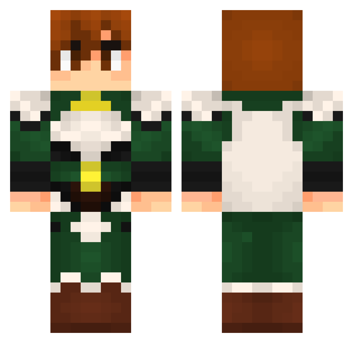 temse Minecraft skin, front and back view