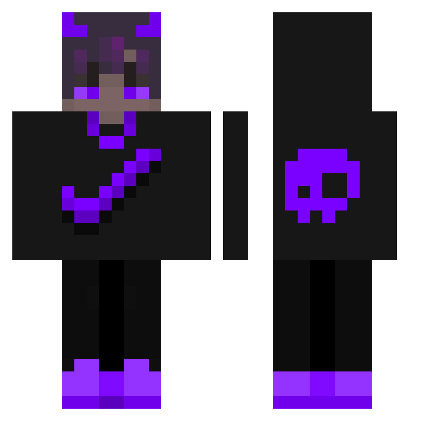 shade1025 Minecraft skin, front and back view