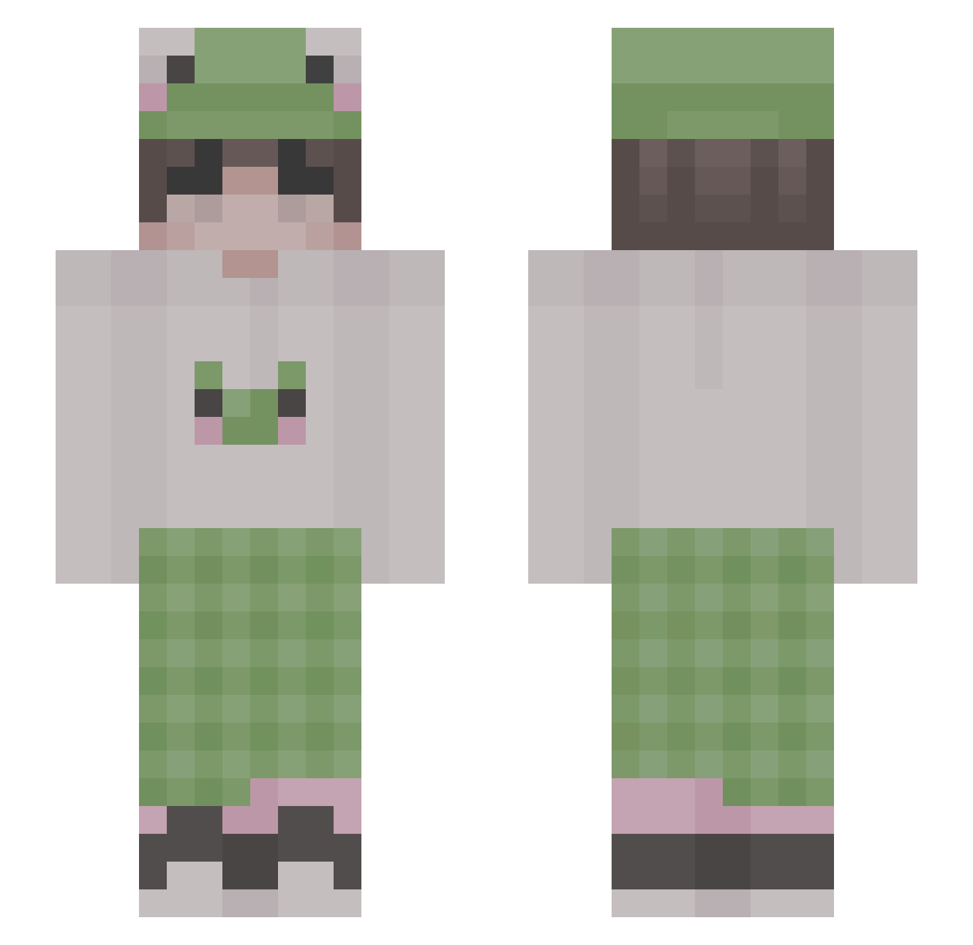 minecraft3pvg Minecraft skin, front and back view