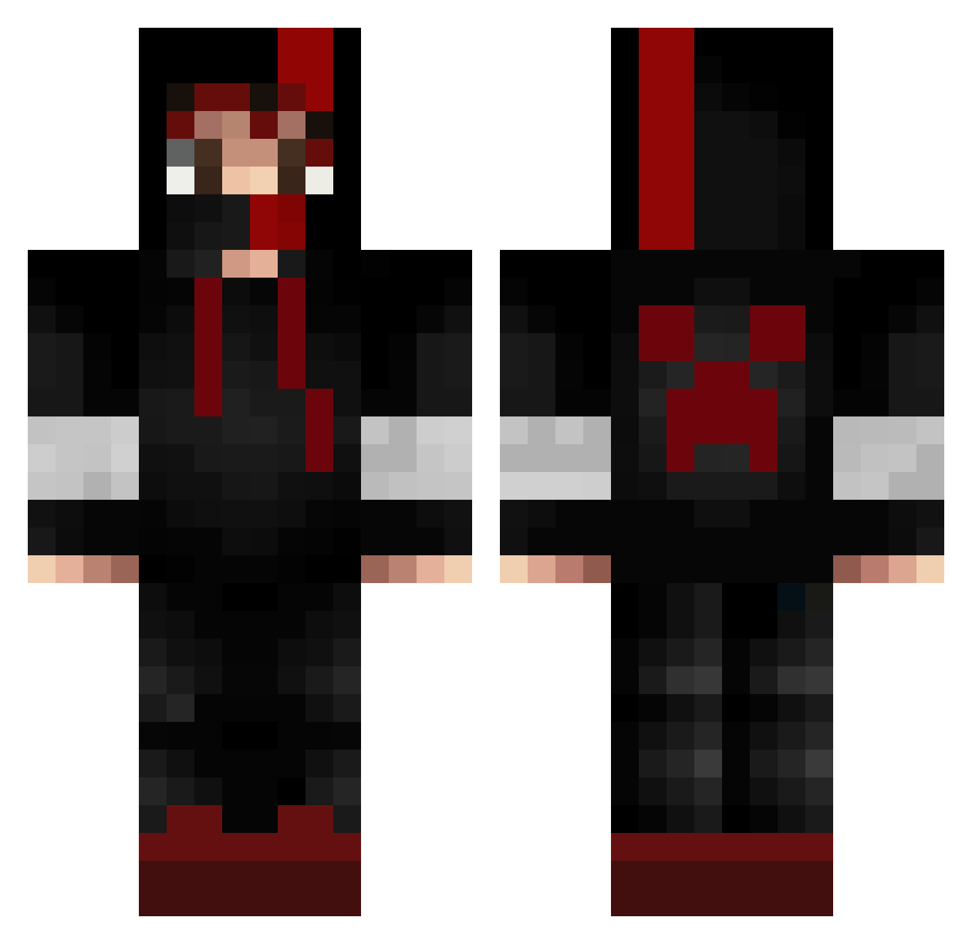 Redd3030 Minecraft skin, front and back view