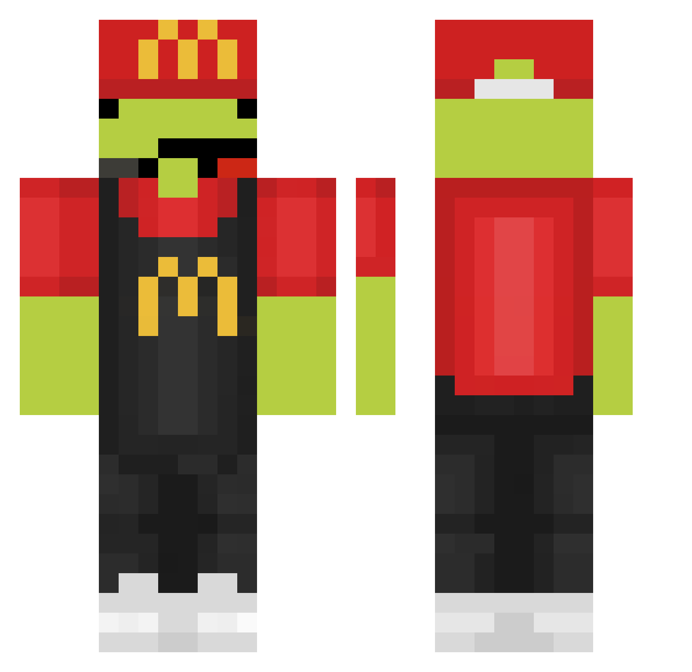 Whitezoomie Minecraft skin, front and back view