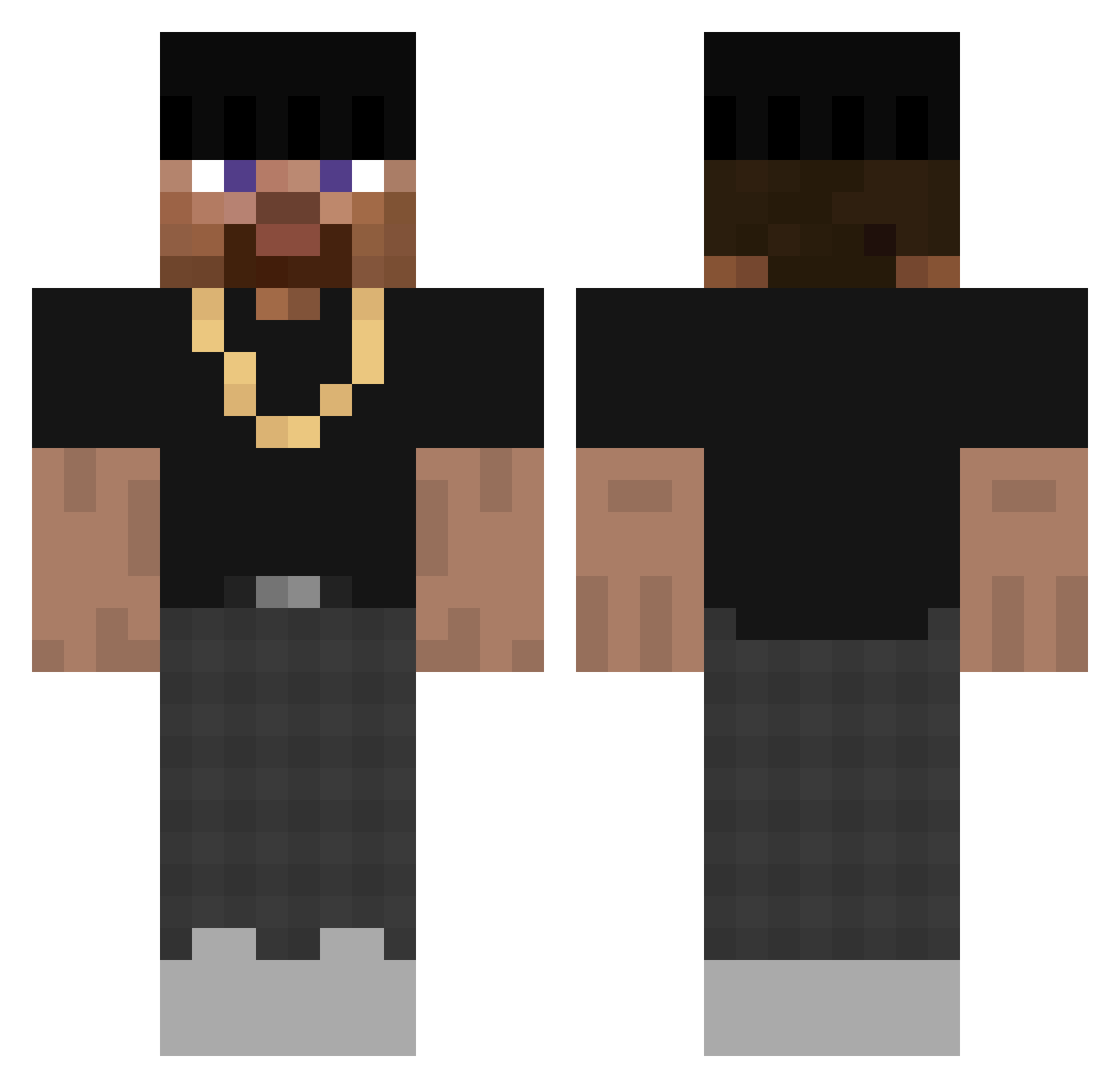 cipru Minecraft skin, front and back view