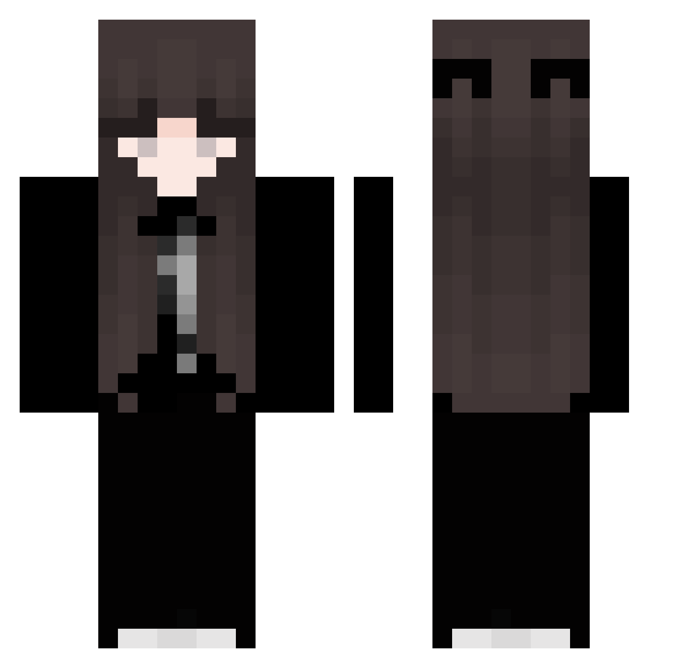 yunrelyn Minecraft skin, front and back view