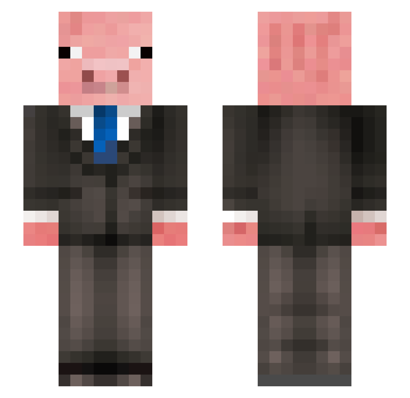 Remarques Minecraft skin, front and back view