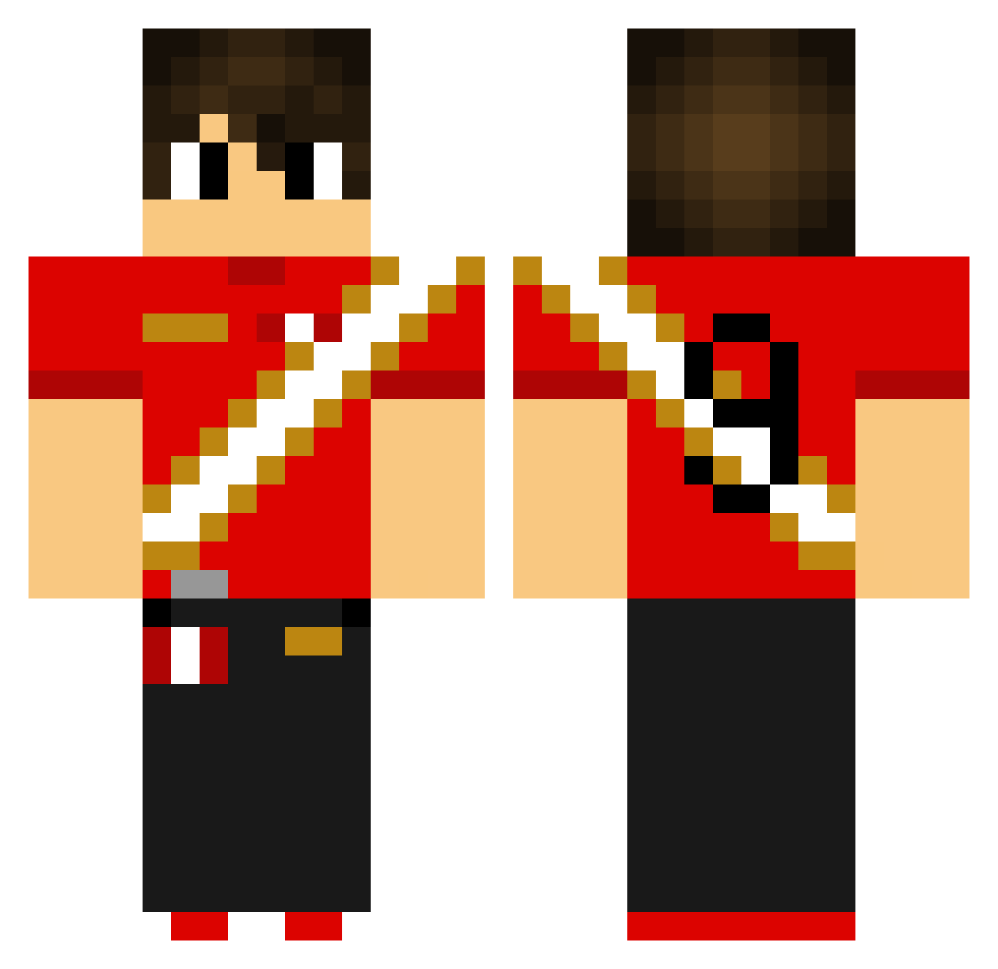 B_Miguel11 Minecraft skin, front and back view