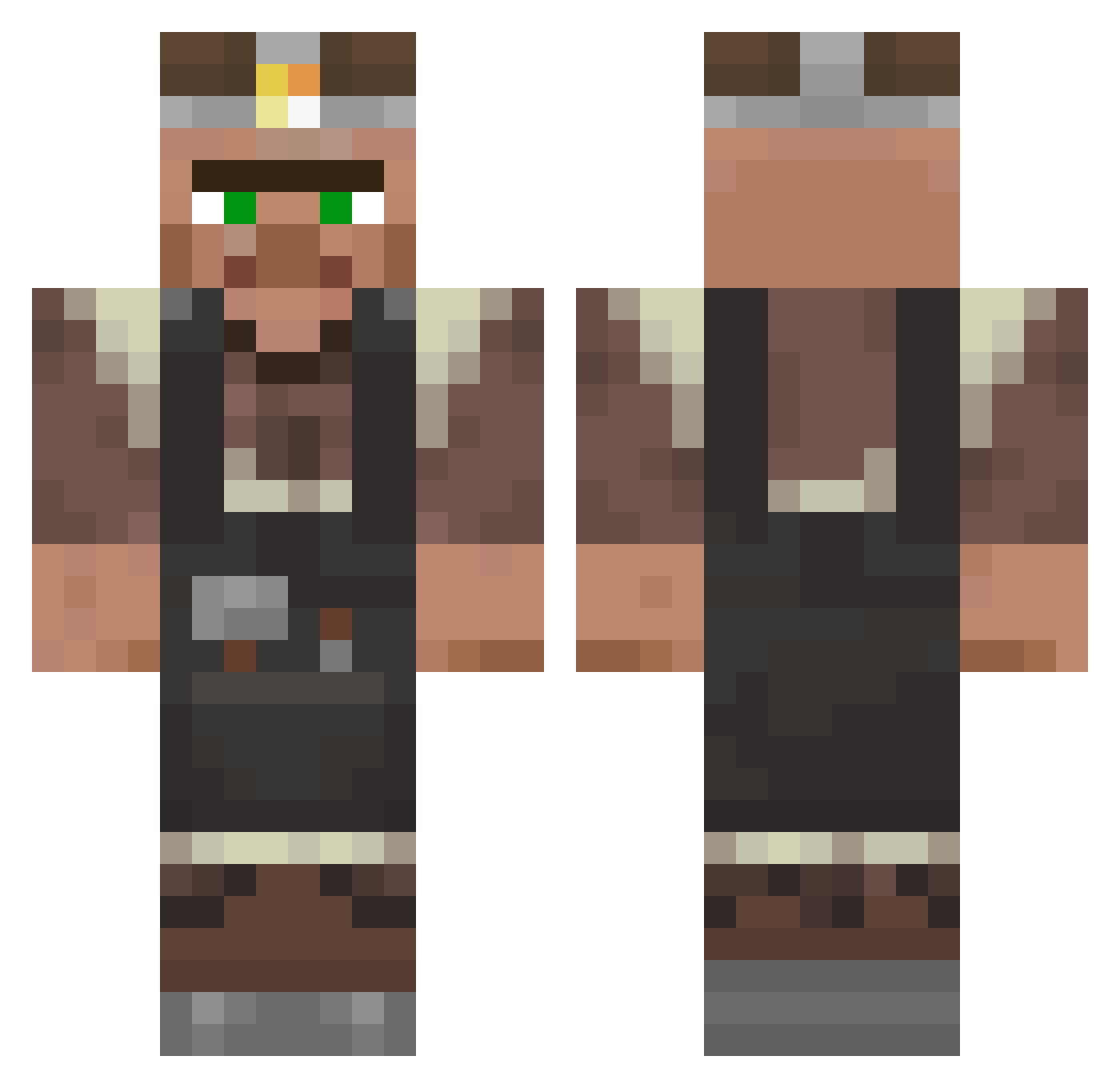 FartenDur Minecraft skin, front and back view