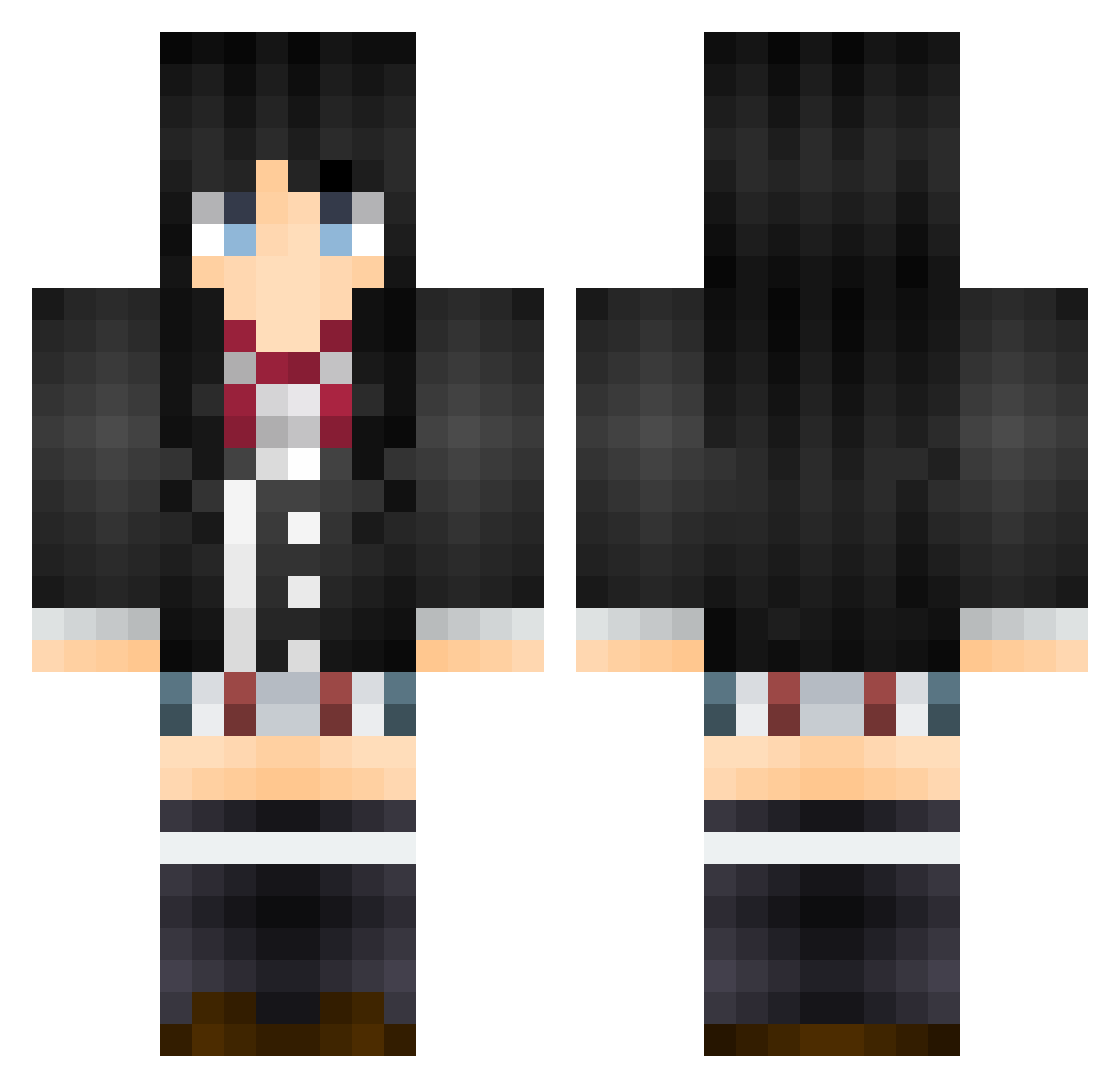 Unthinking Minecraft skin, front and back view