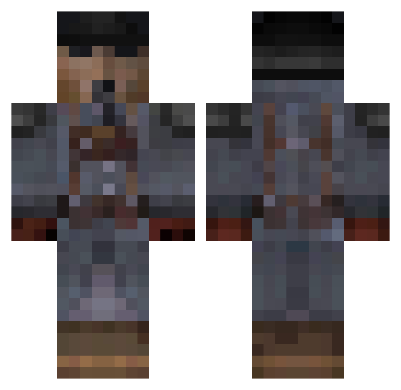 Proletarian Minecraft skin, front and back view