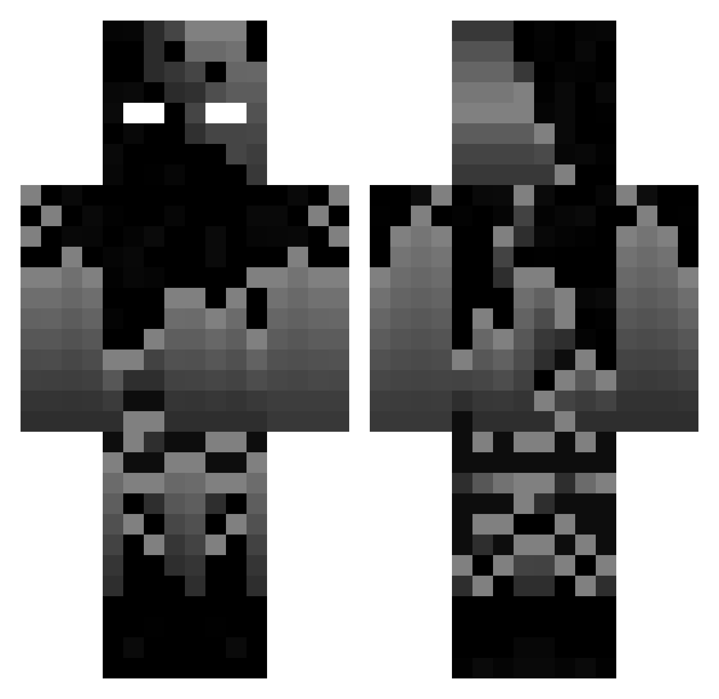 Wixell1 Minecraft skin, front and back view