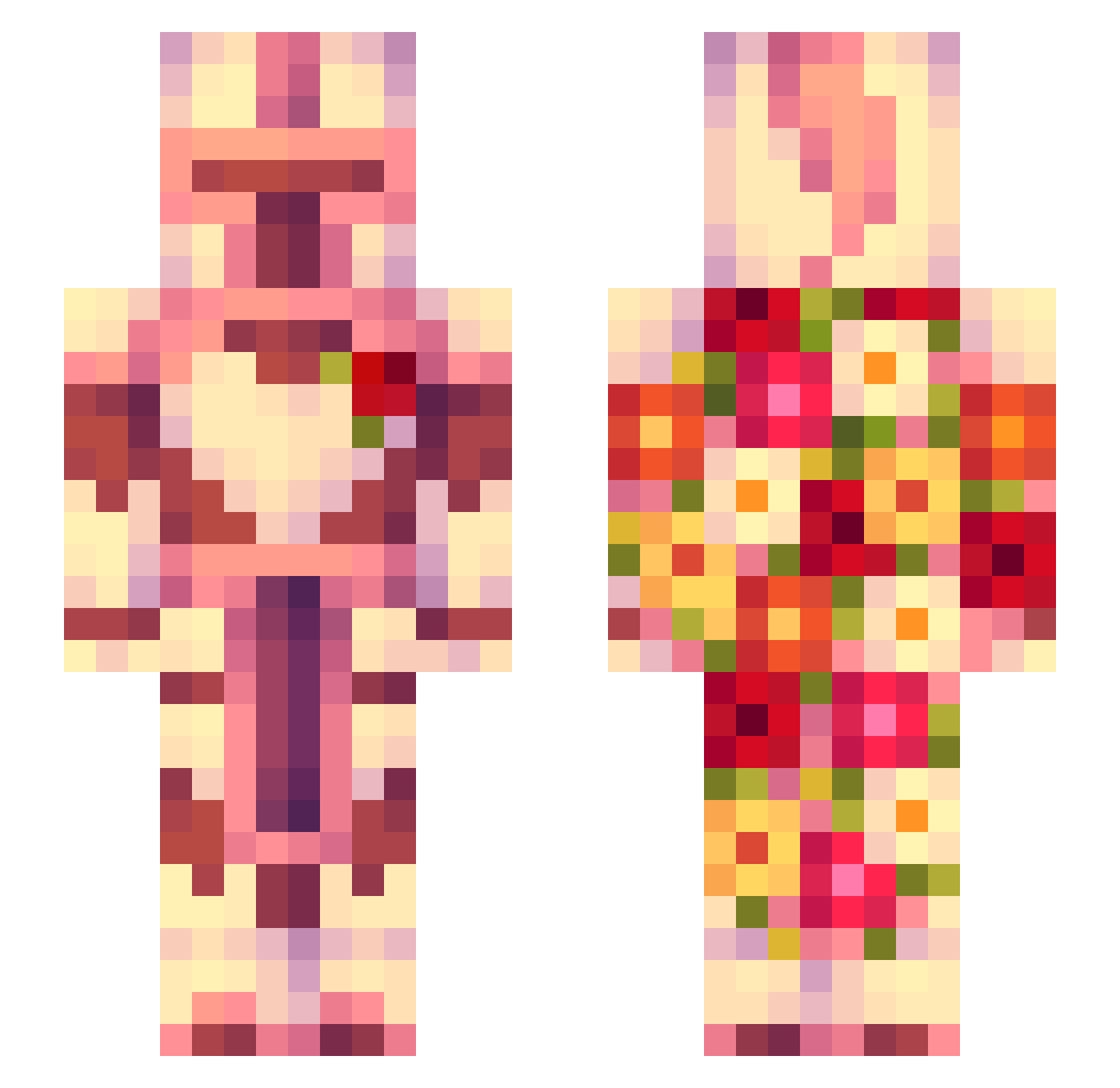 Timui Minecraft skin, front and back view