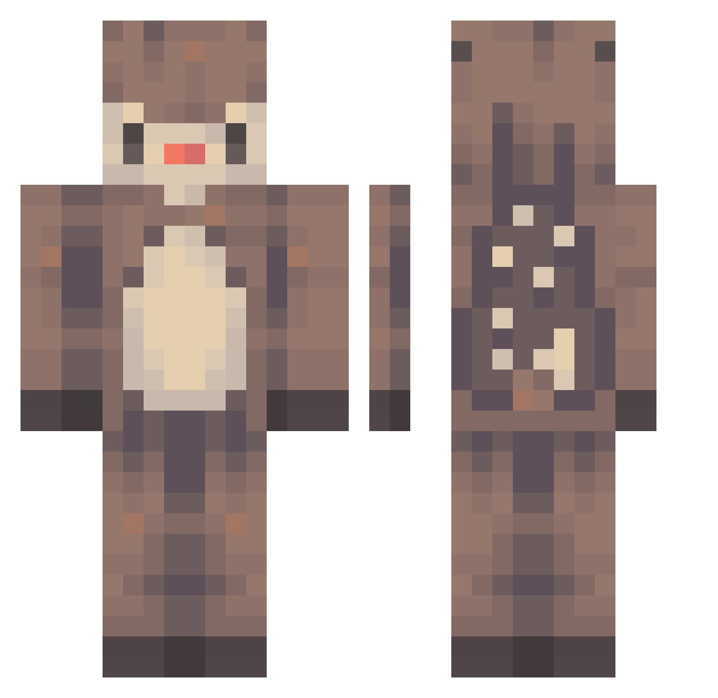 Ivan1204 Minecraft skin, front and back view
