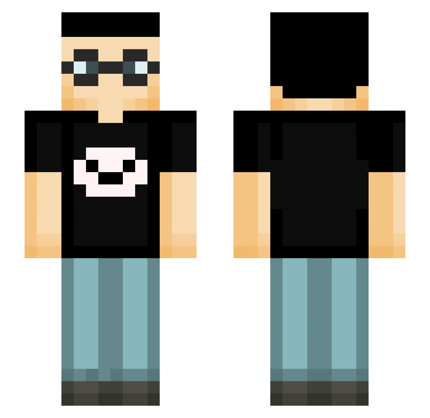 Thrillled Minecraft skin, front and back view