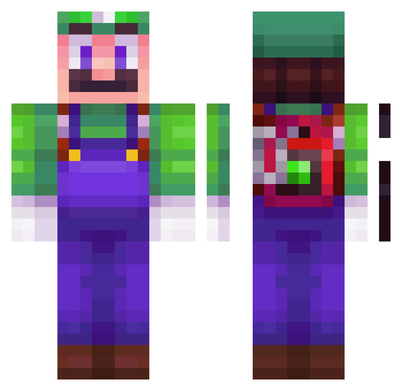 TheRealIdo Minecraft skin, front and back view