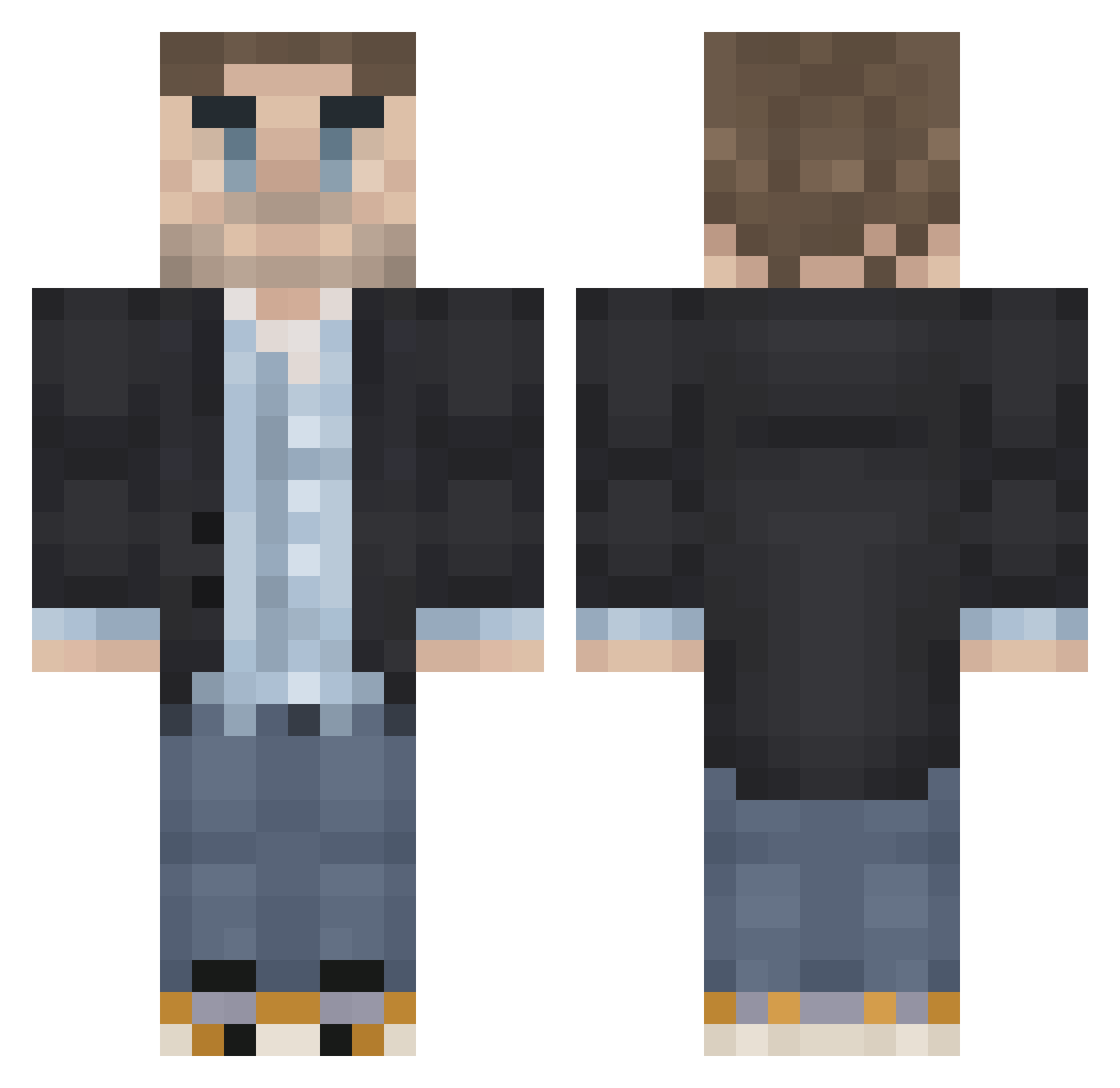 Orax55 Minecraft skin, front and back view