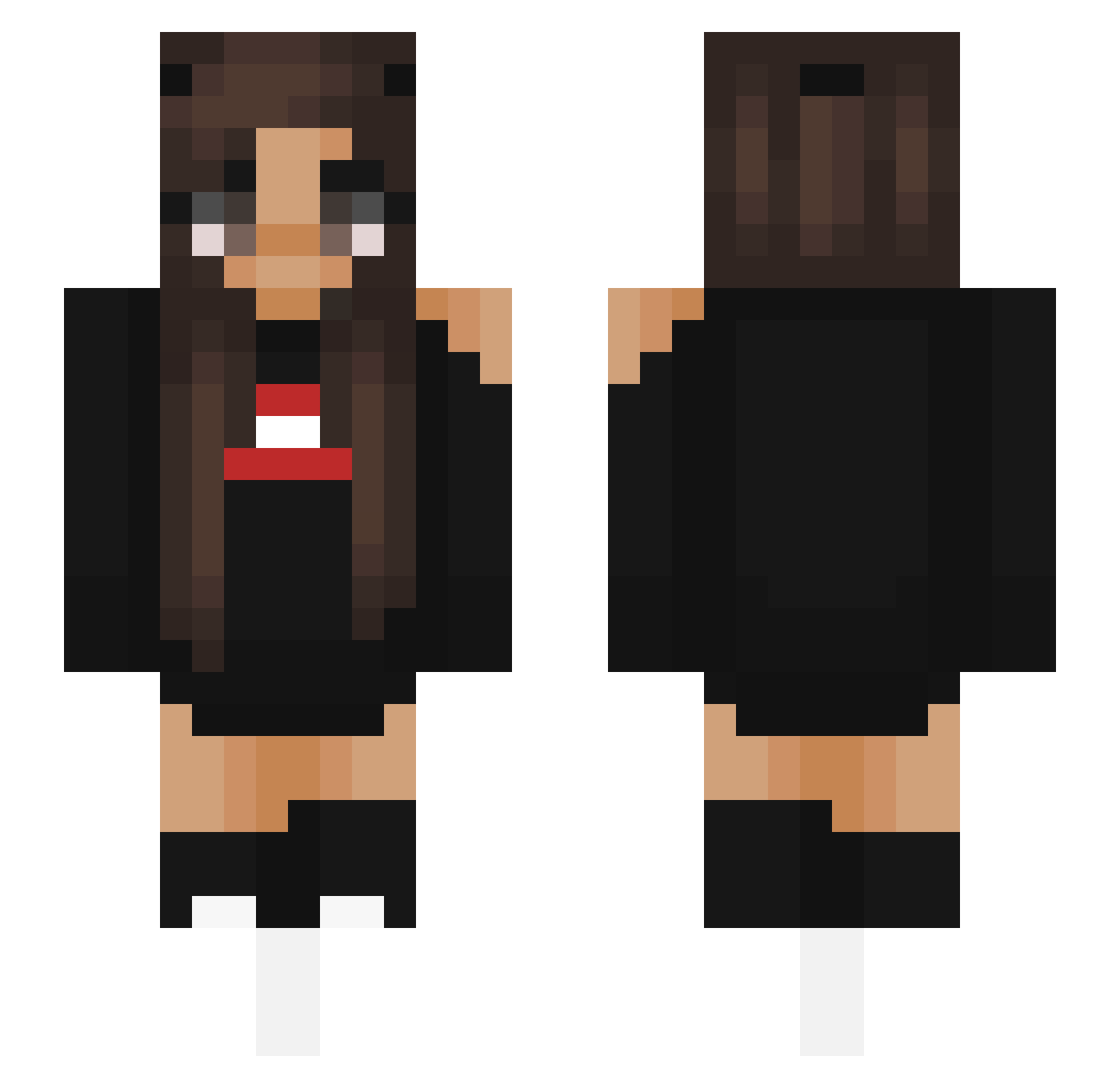 Metairie Minecraft skin, front and back view