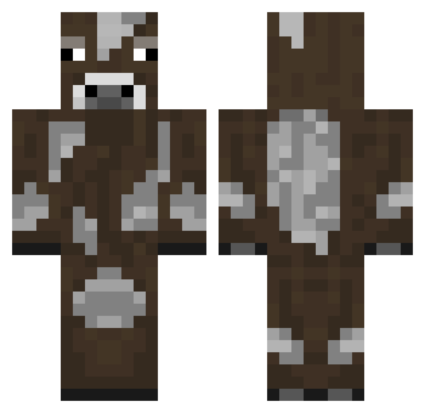 Dustless Minecraft skin, front and back view
