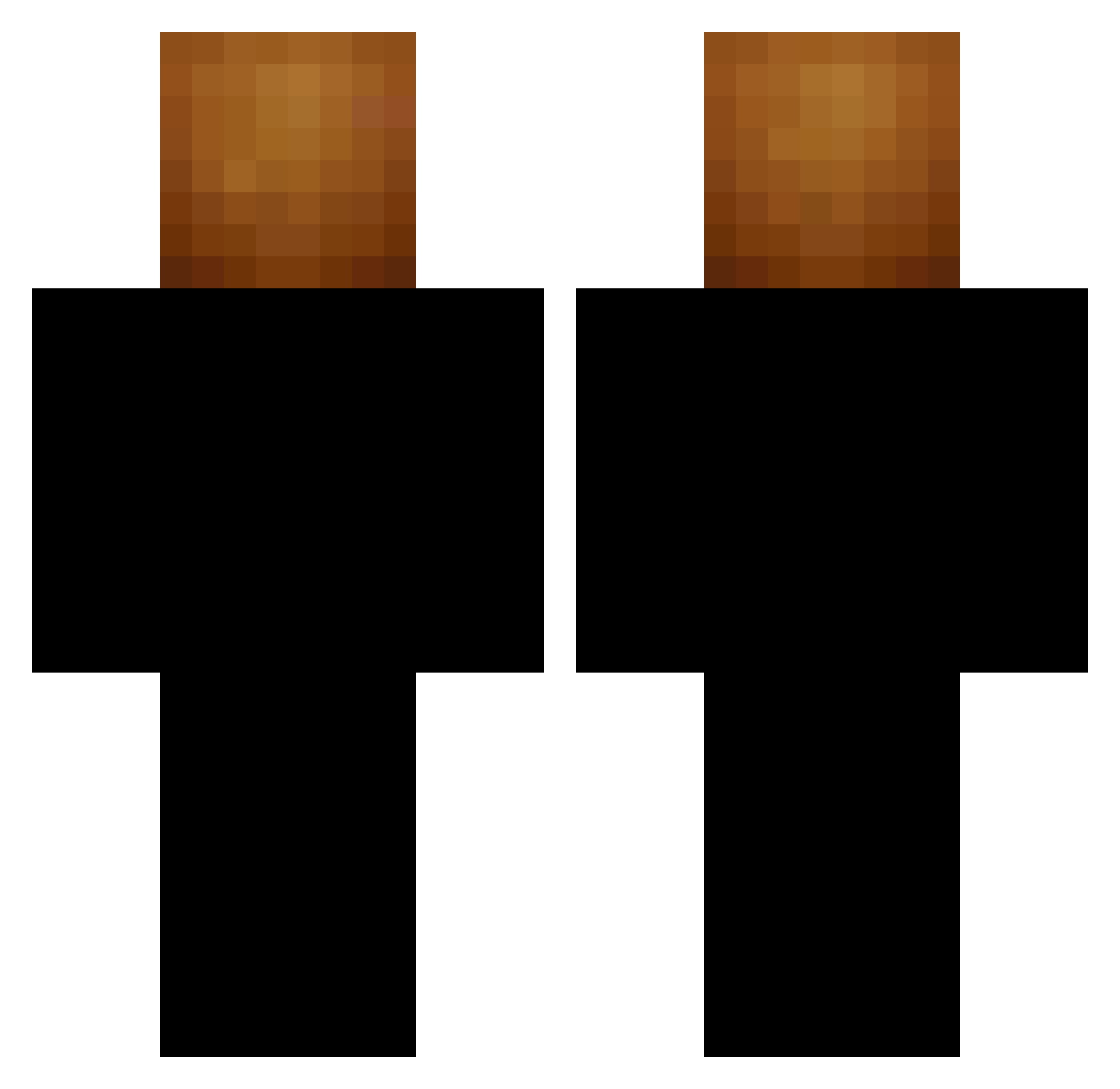 UmberSniffer Minecraft skin, front and back view
