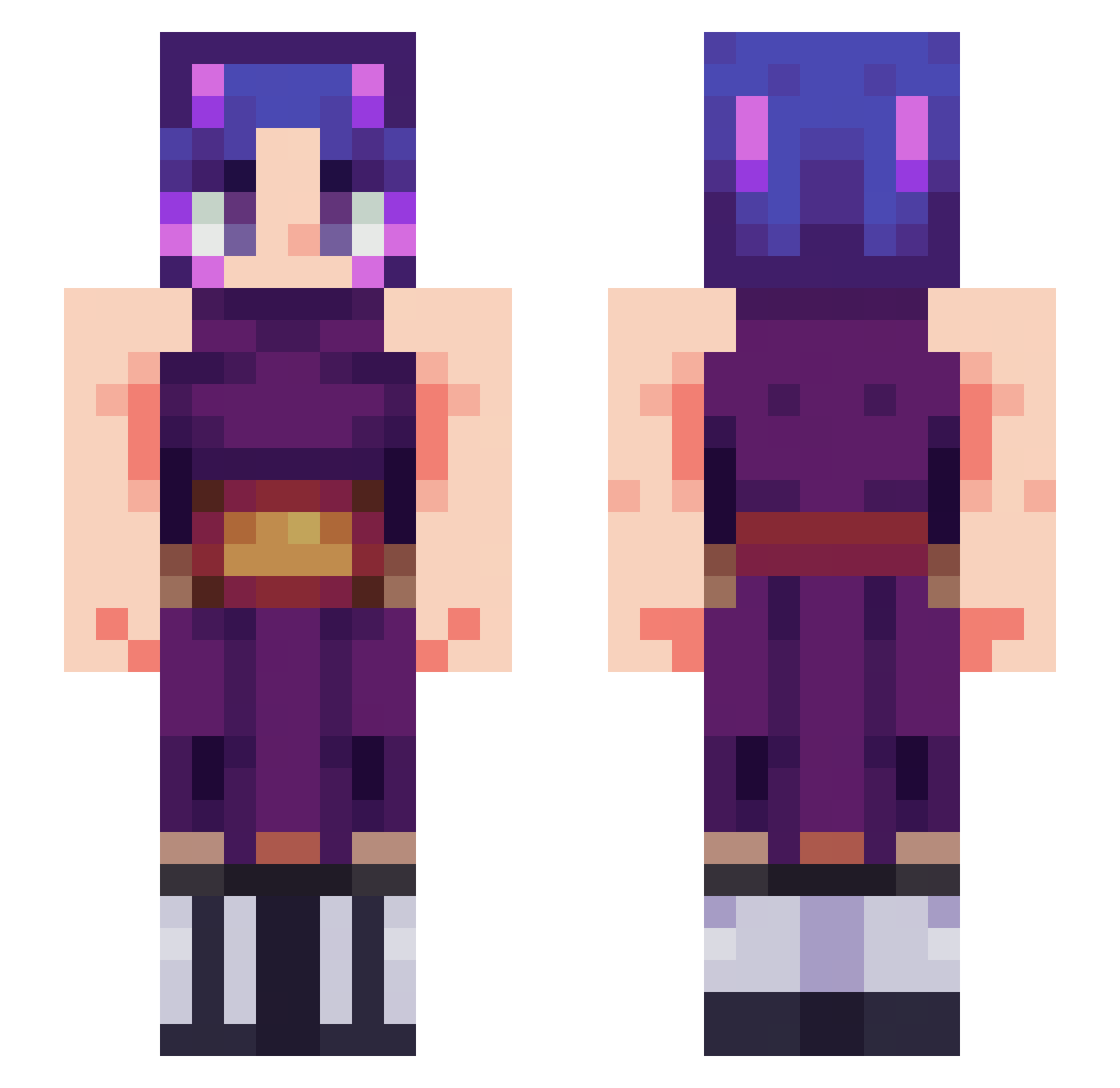 Umbreon_0110 Minecraft skin, front and back view