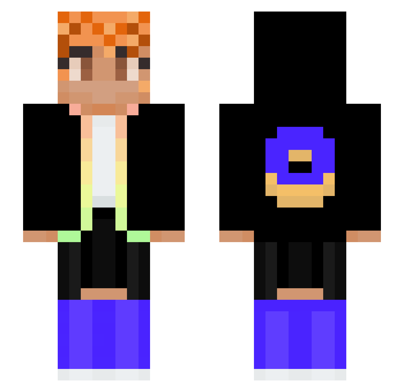 Zeldamora Minecraft skin, front and back view