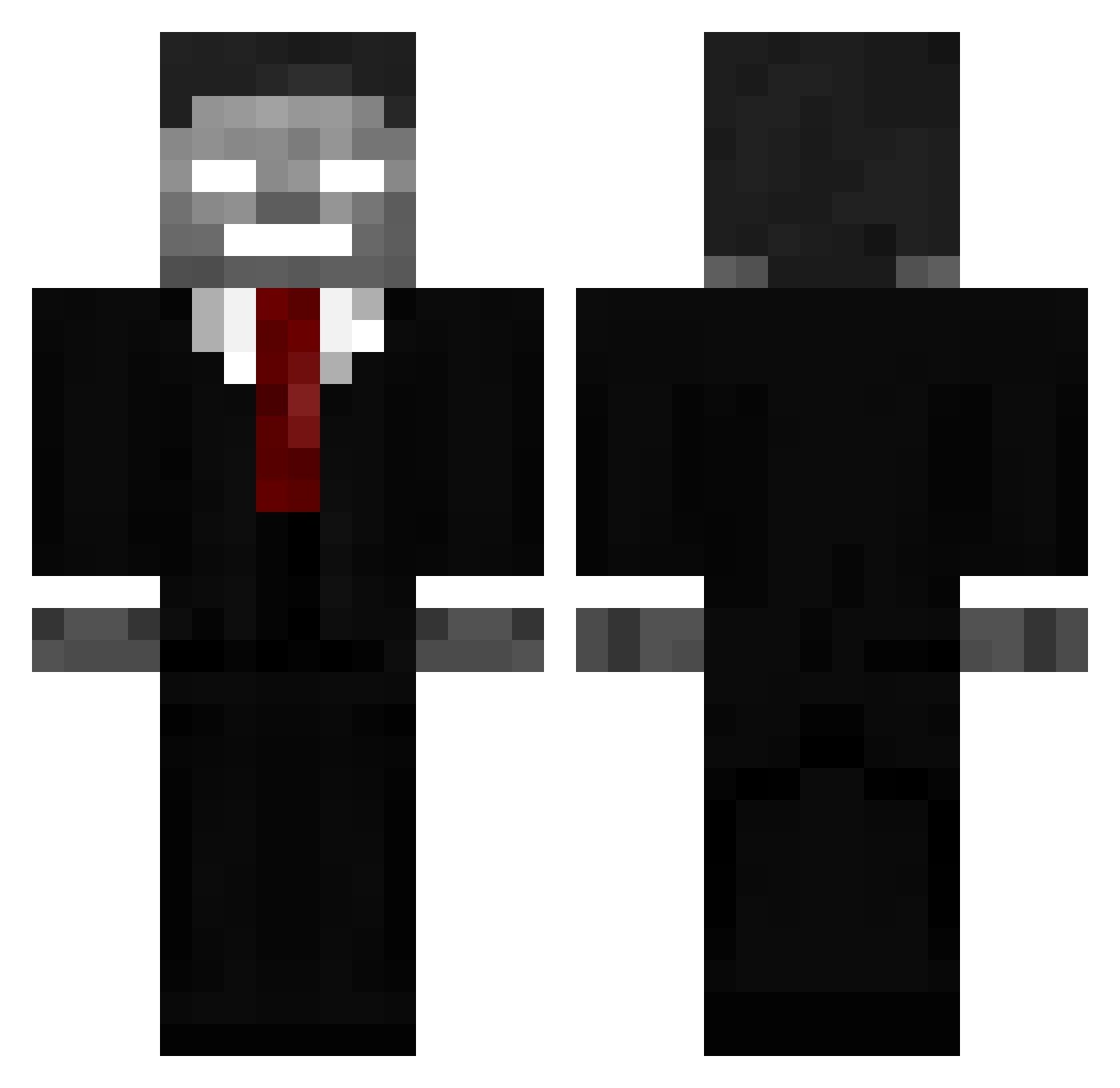 solaxx Minecraft skin, front and back view