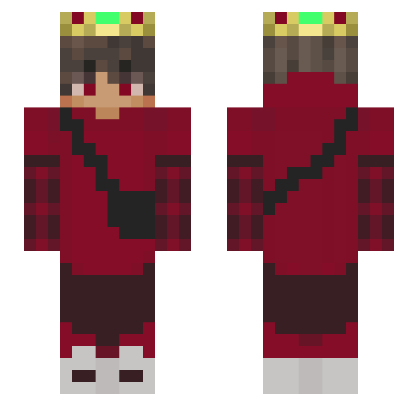 X_KingSlevin_X Minecraft skin, front and back view