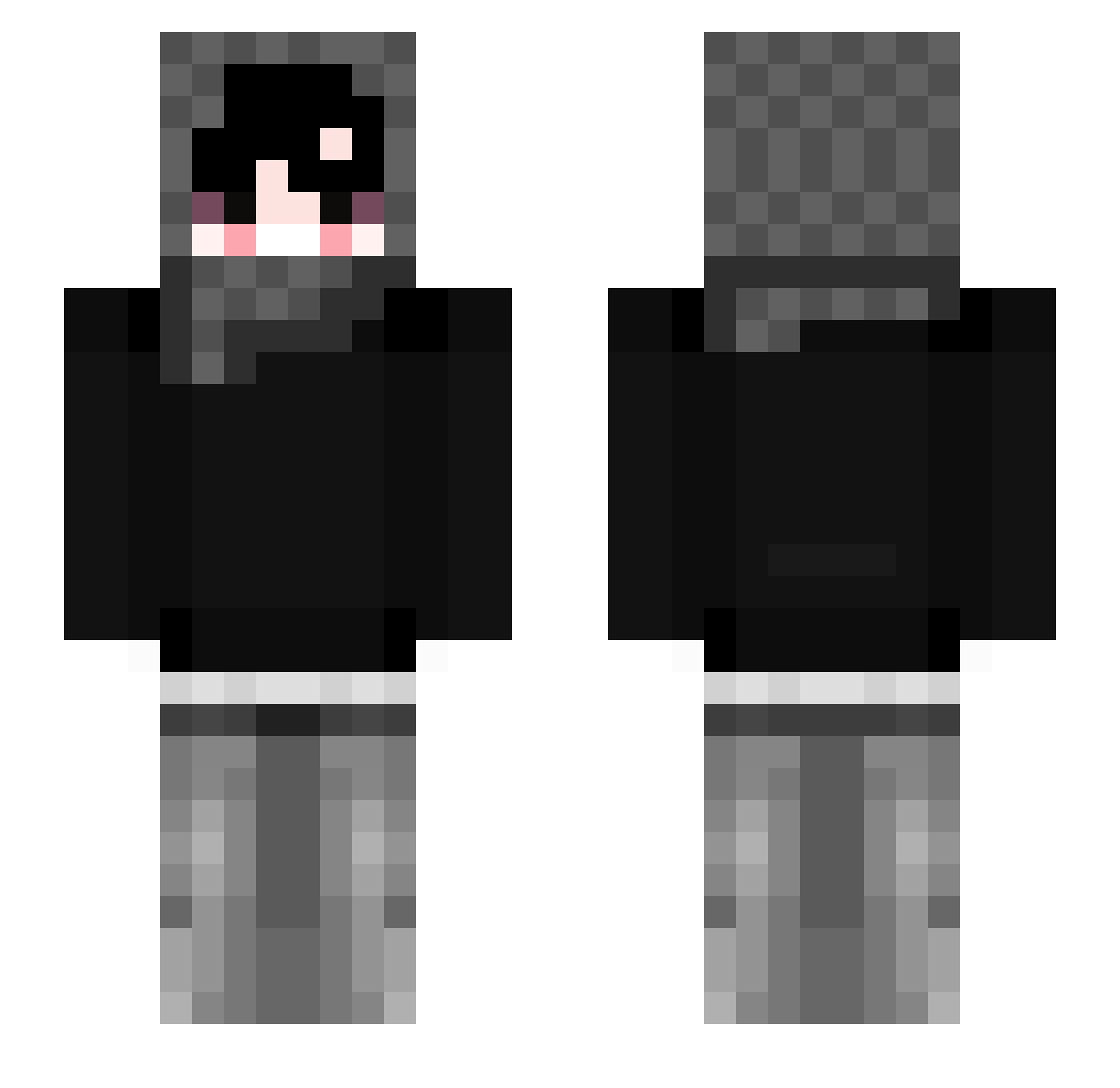 Wrecking Minecraft skin, front and back view