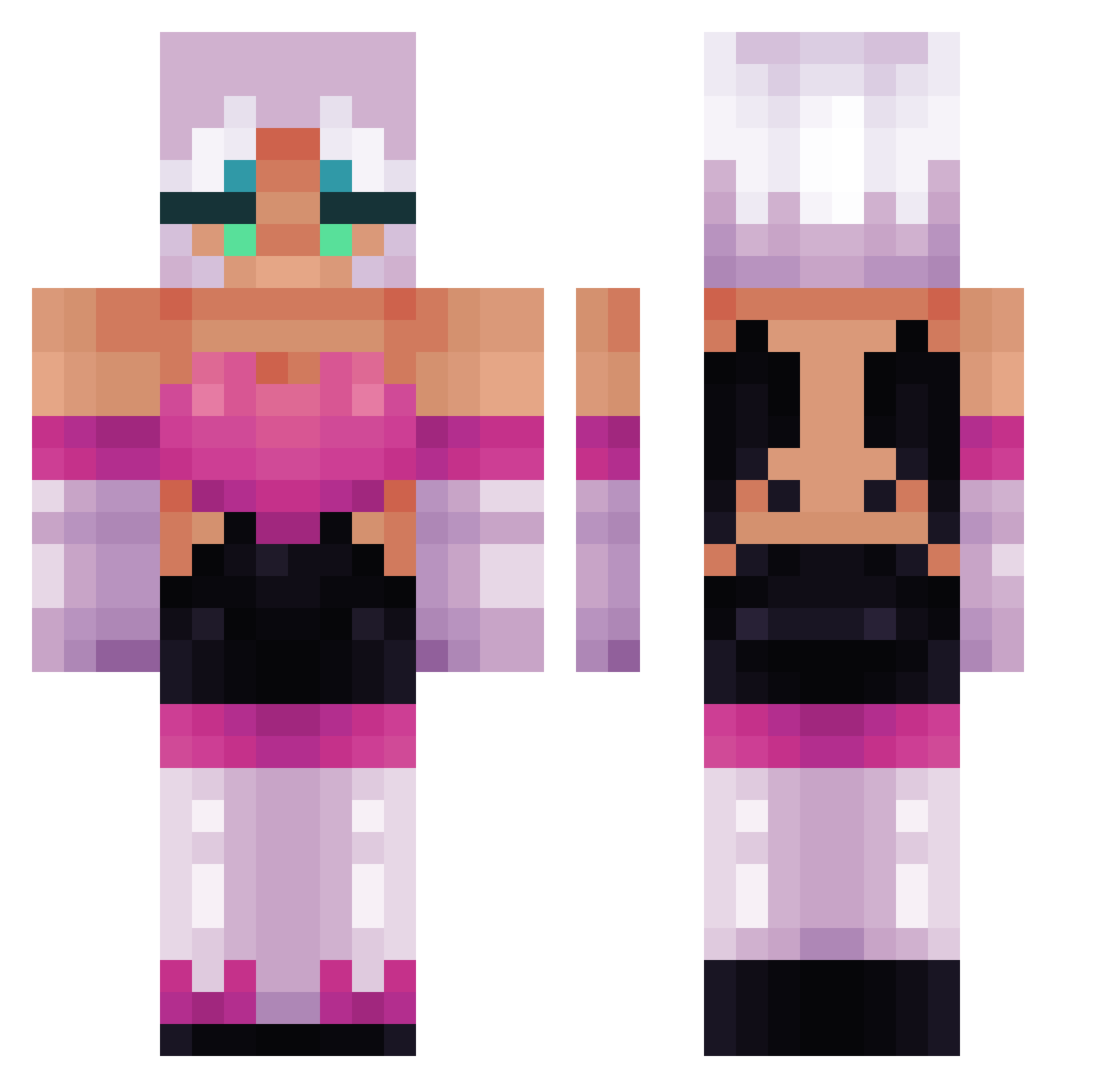 EzechielRaccoon Minecraft skin, front and back view