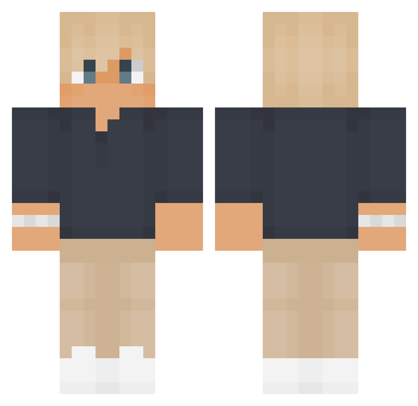 OliverCPVP Minecraft skin, front and back view