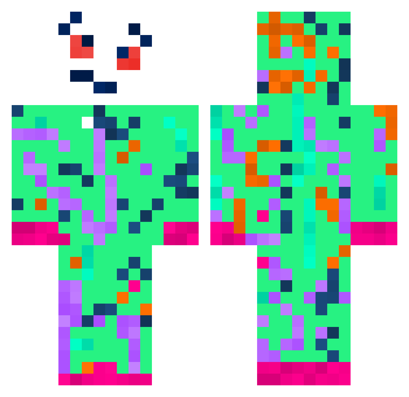 Wilsoni Minecraft skin, front and back view