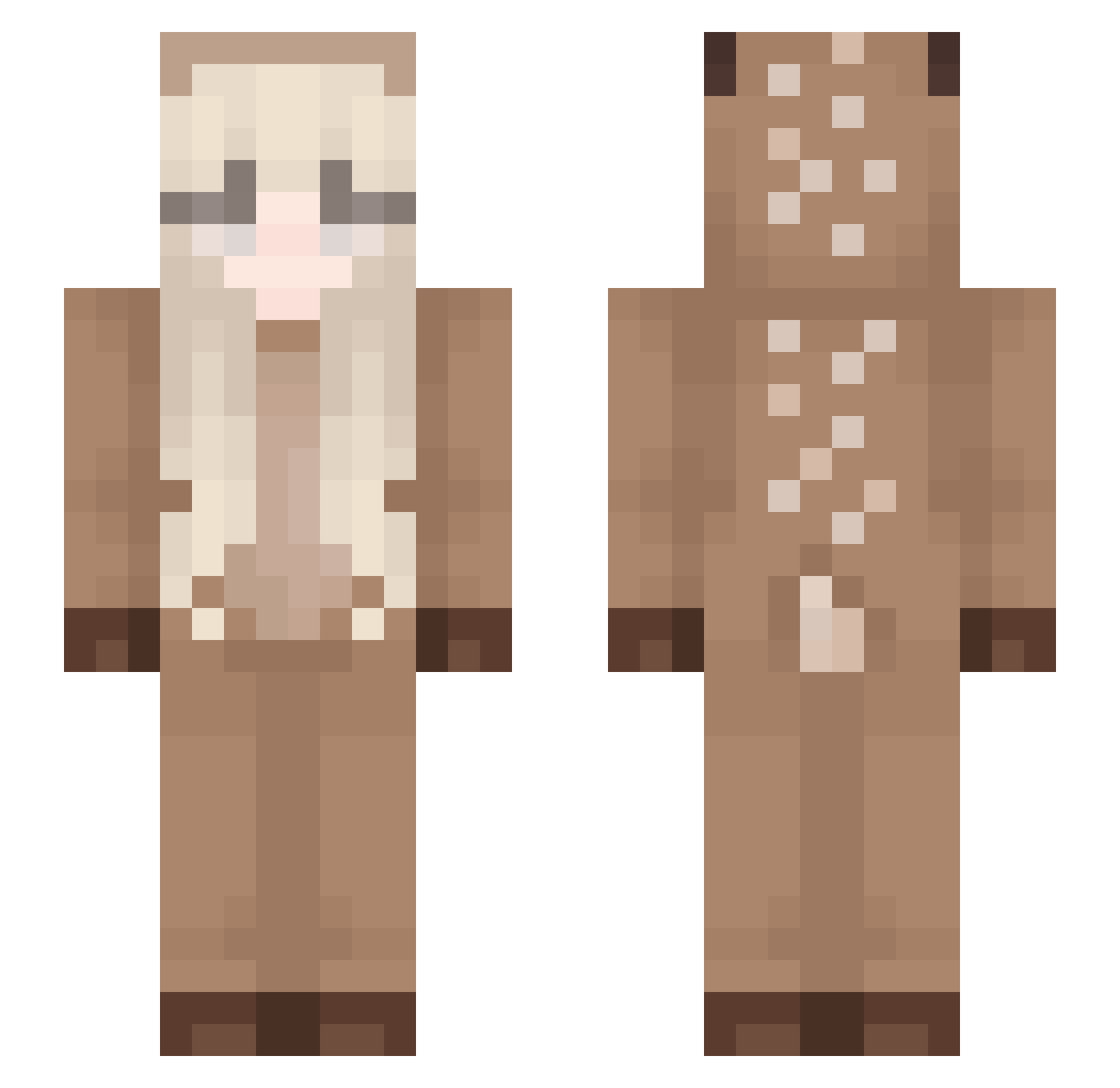 CrystalBella11 Minecraft skin, front and back view