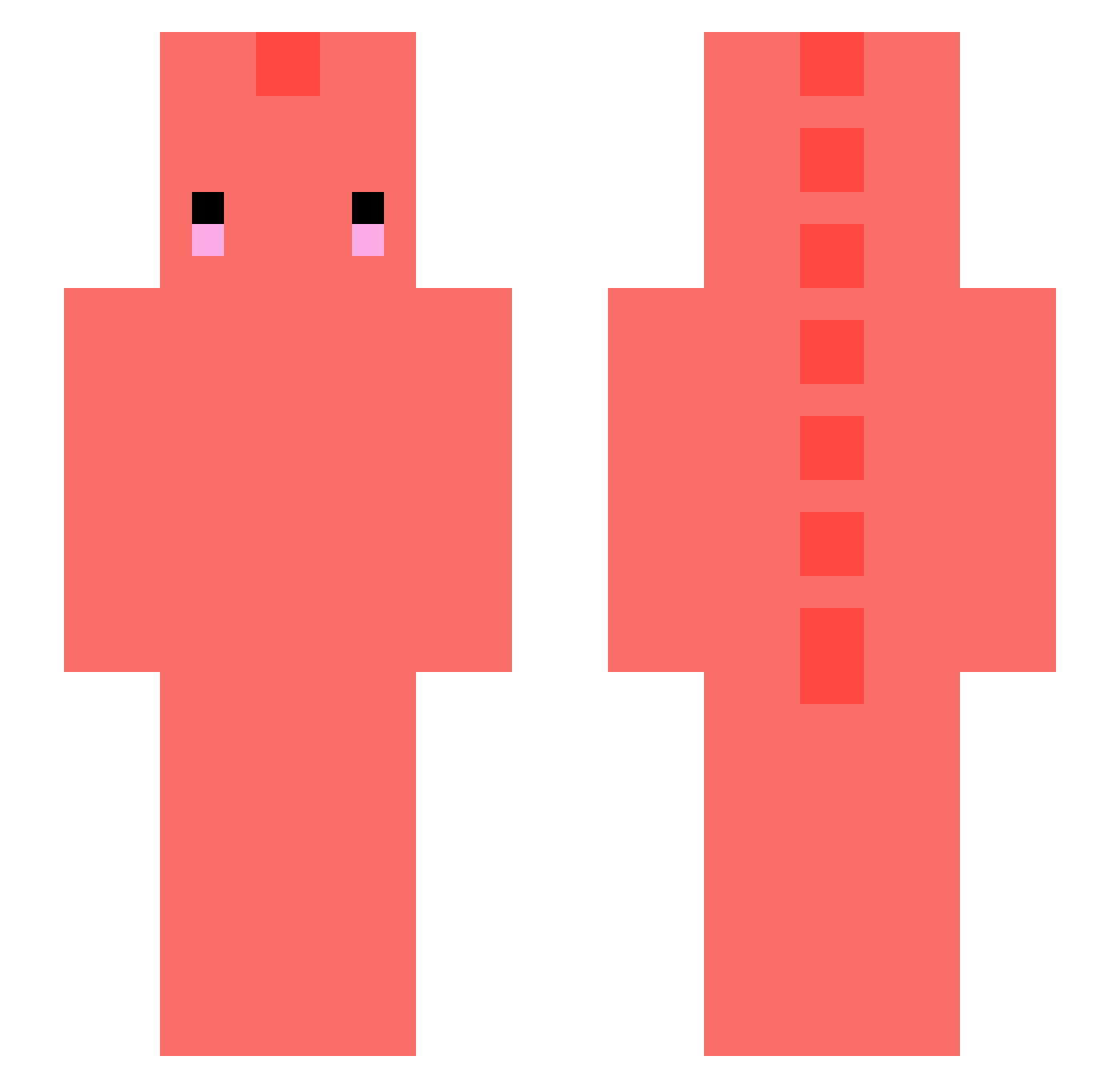 Resile Minecraft skin, front and back view