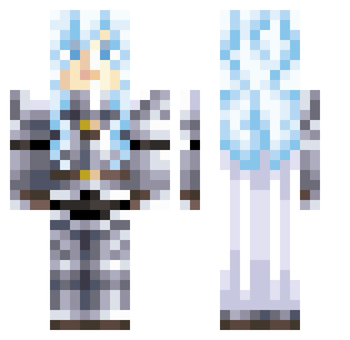 ecowite Minecraft skin, front and back view