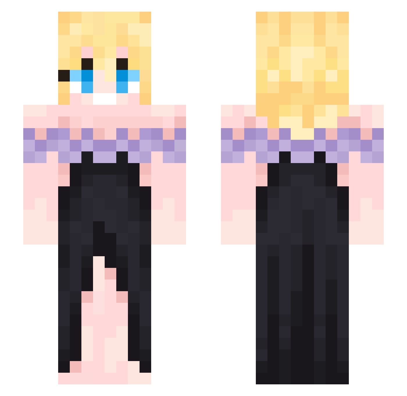 XBagno69X Minecraft skin, front and back view