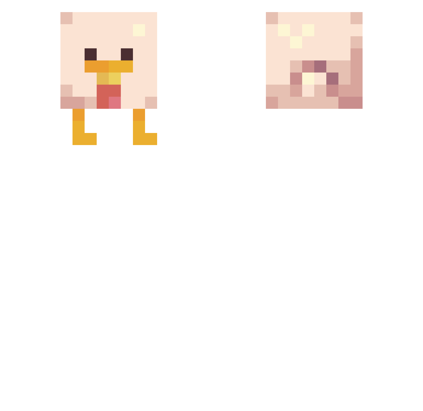 Poukito Minecraft skin, front and back view