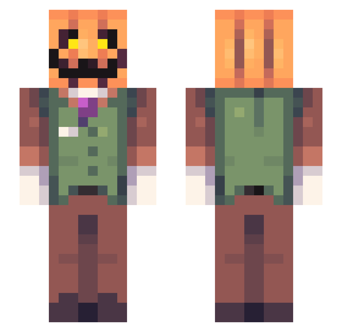 VilleMannen34 Minecraft skin, front and back view