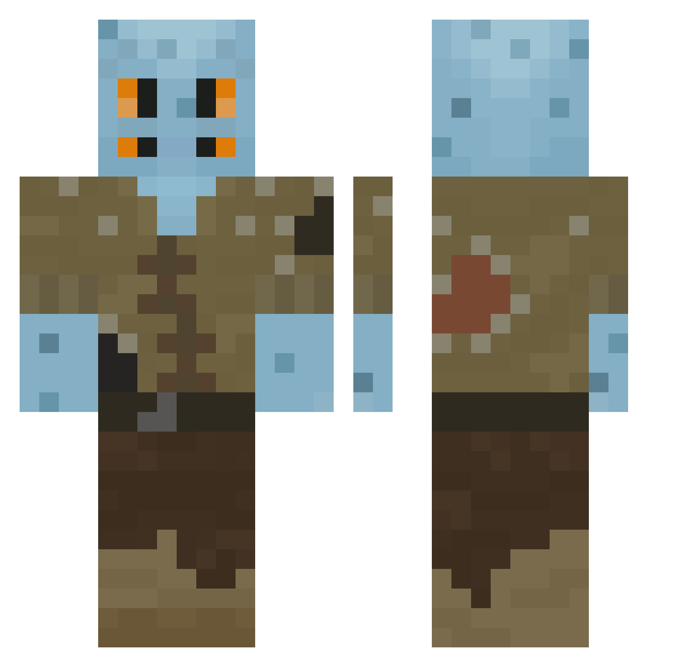 REPIB Minecraft skin, front and back view