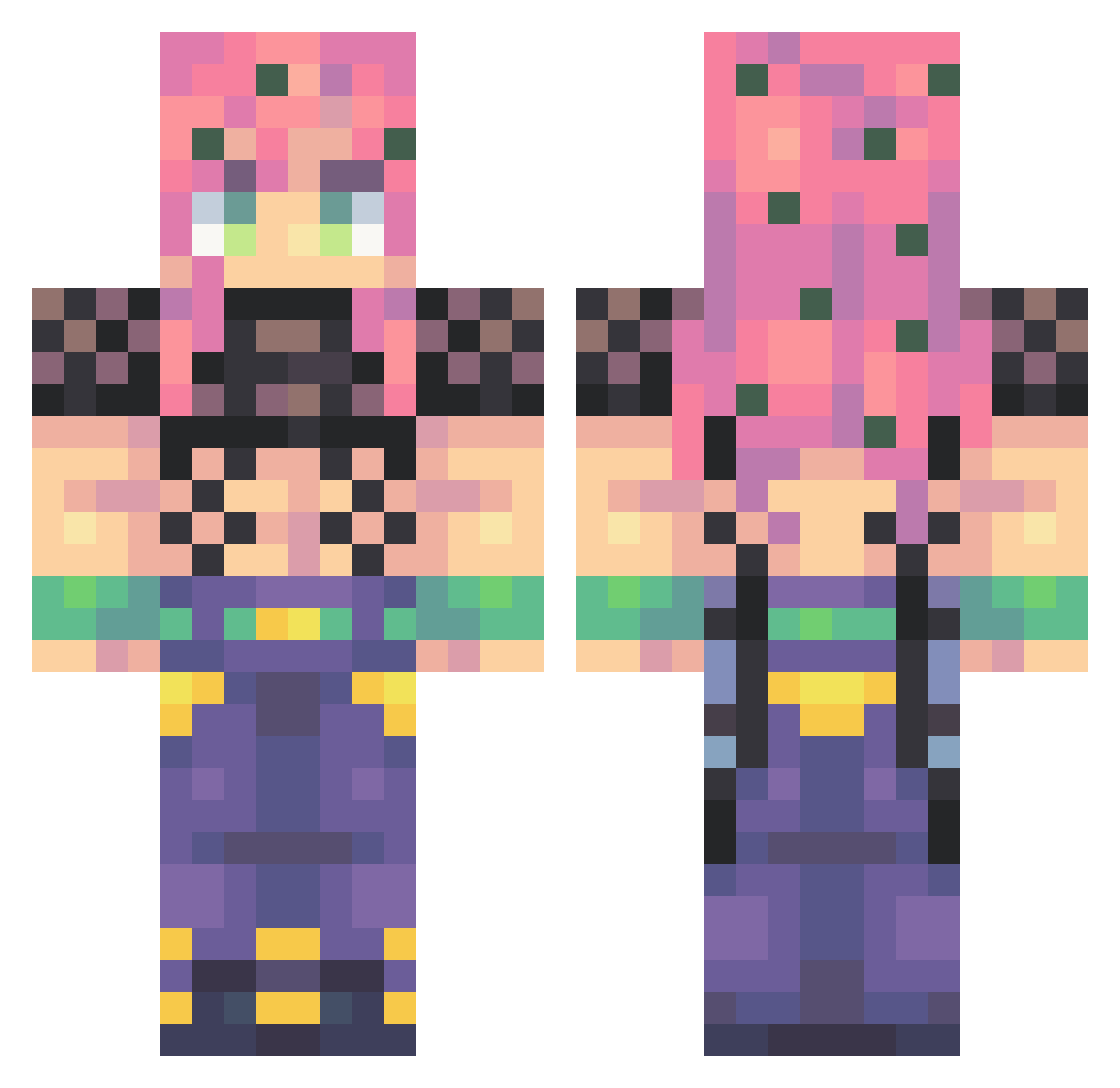 anaquu Minecraft skin, front and back view
