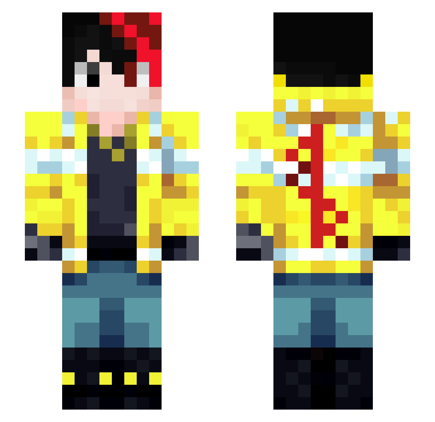 Portalmanx8880 Minecraft skin, front and back view