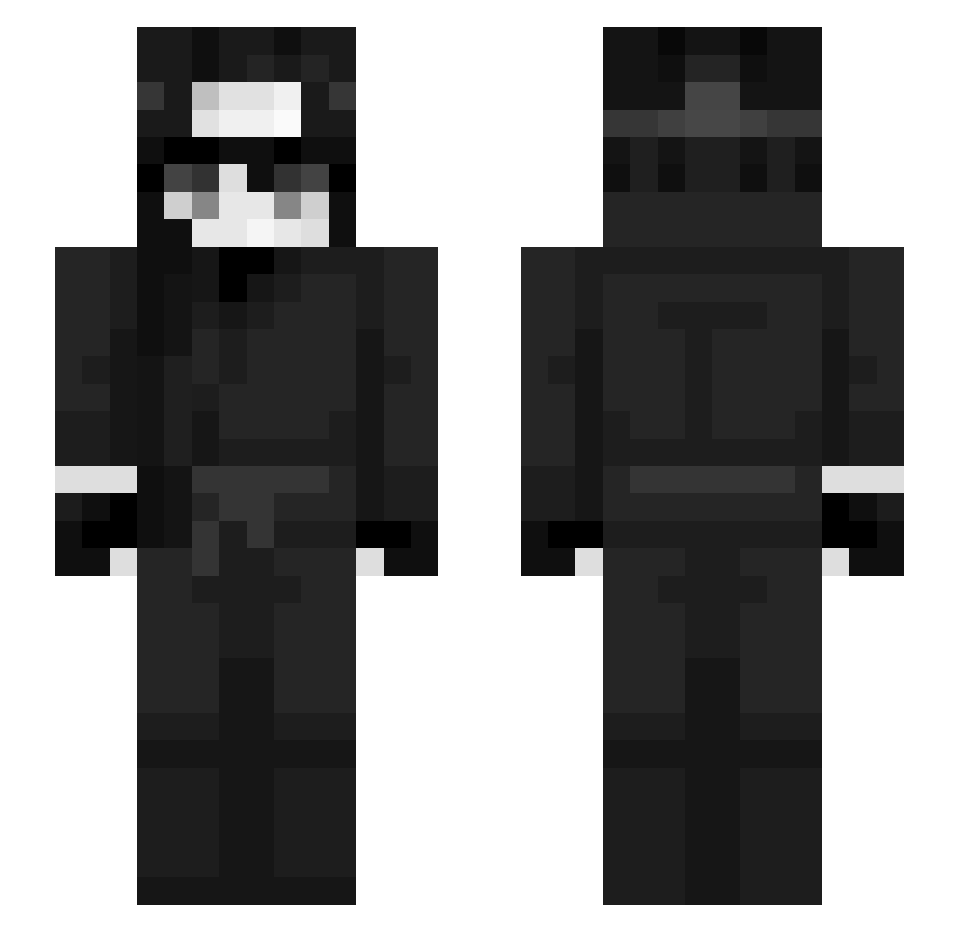 11qe Minecraft skin, front and back view