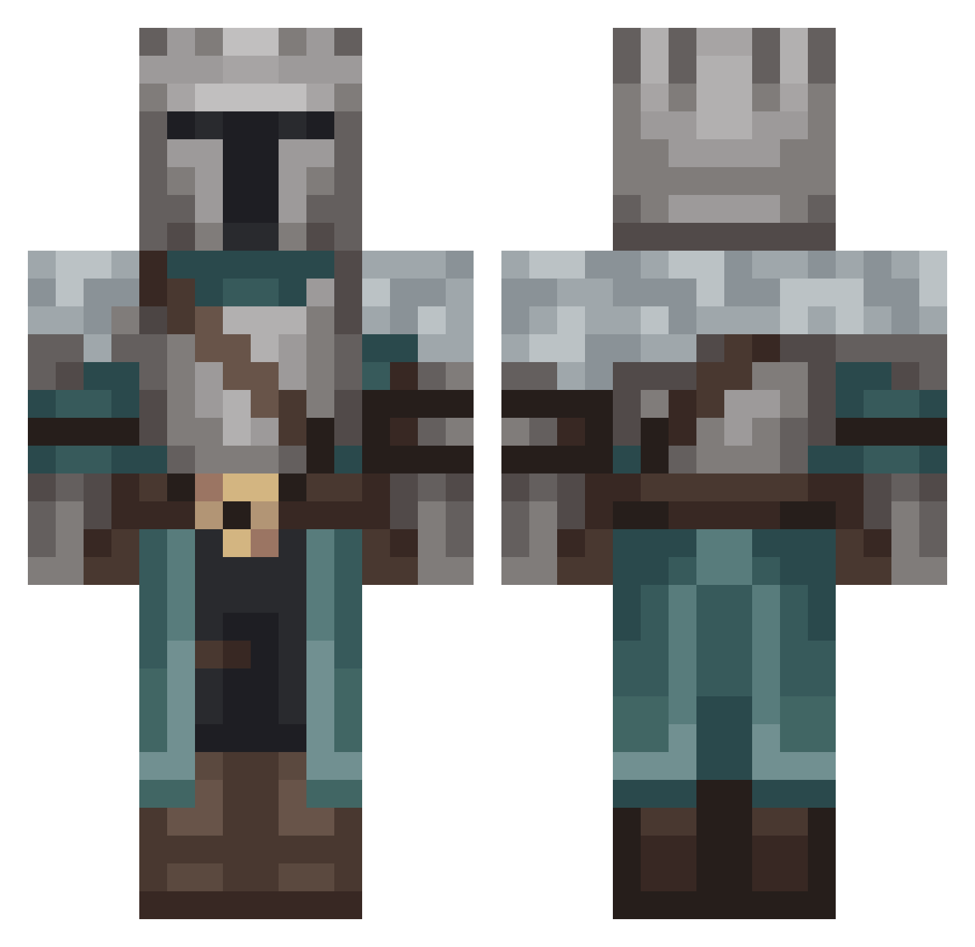 NickZero09 Minecraft skin, front and back view