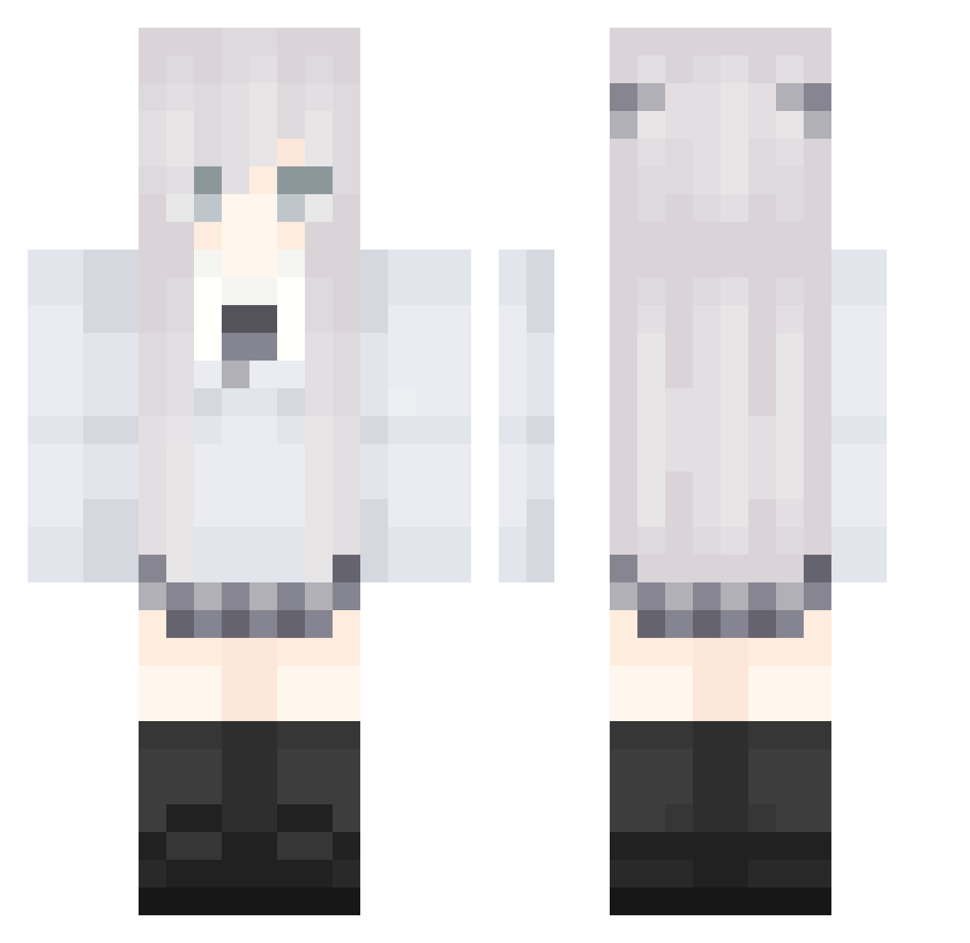 Vergisst Minecraft skin, front and back view